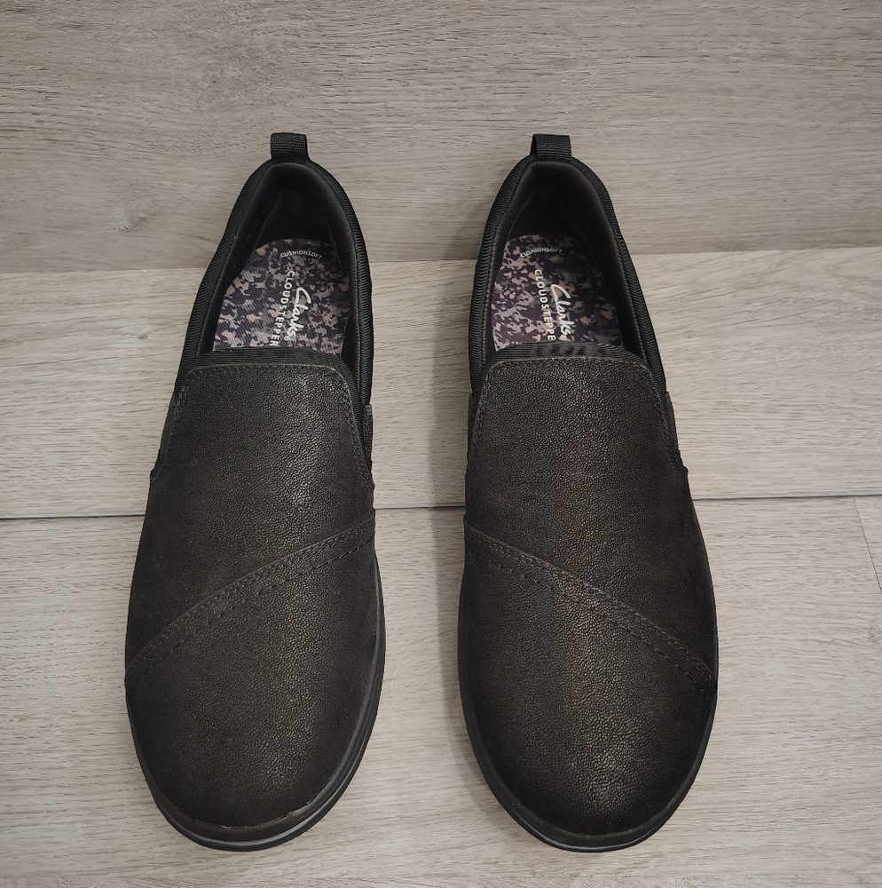 Cloudsteppers by Clarks Black Slip-On Loafers